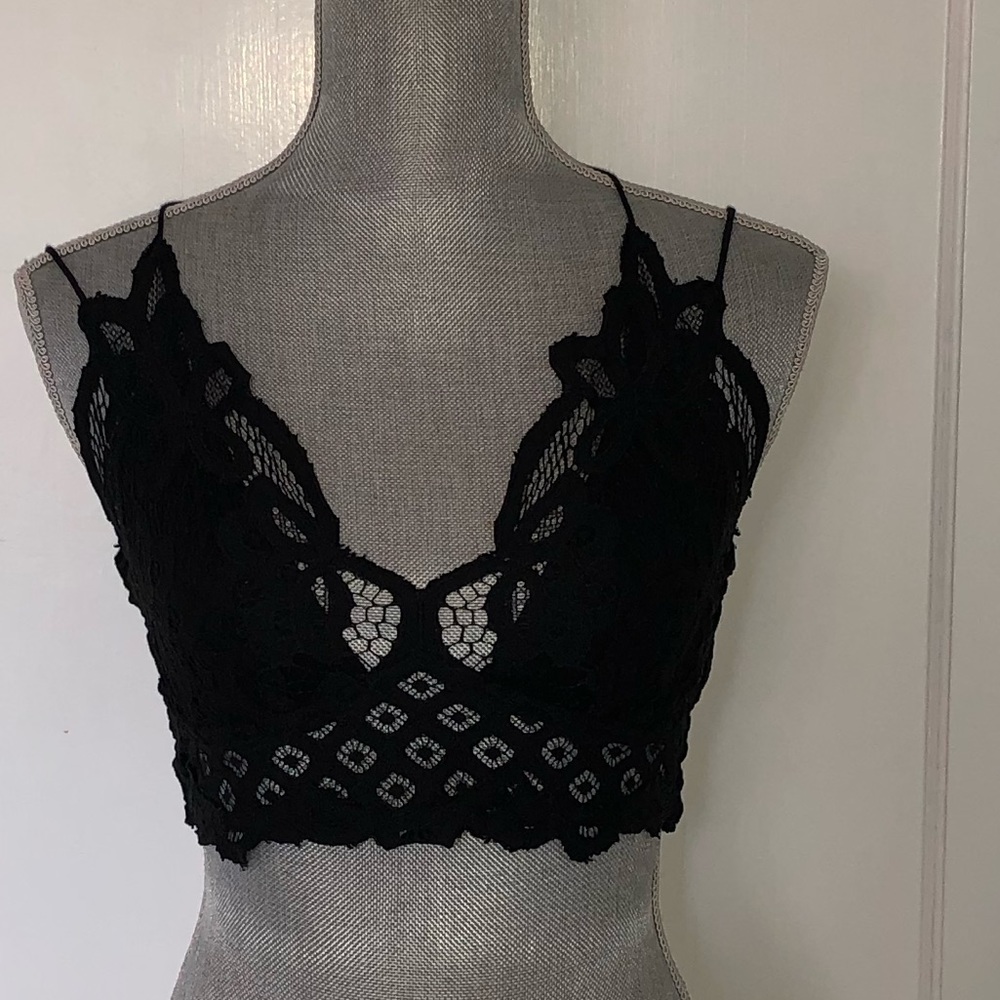 Free People Lace Bralette (Black)